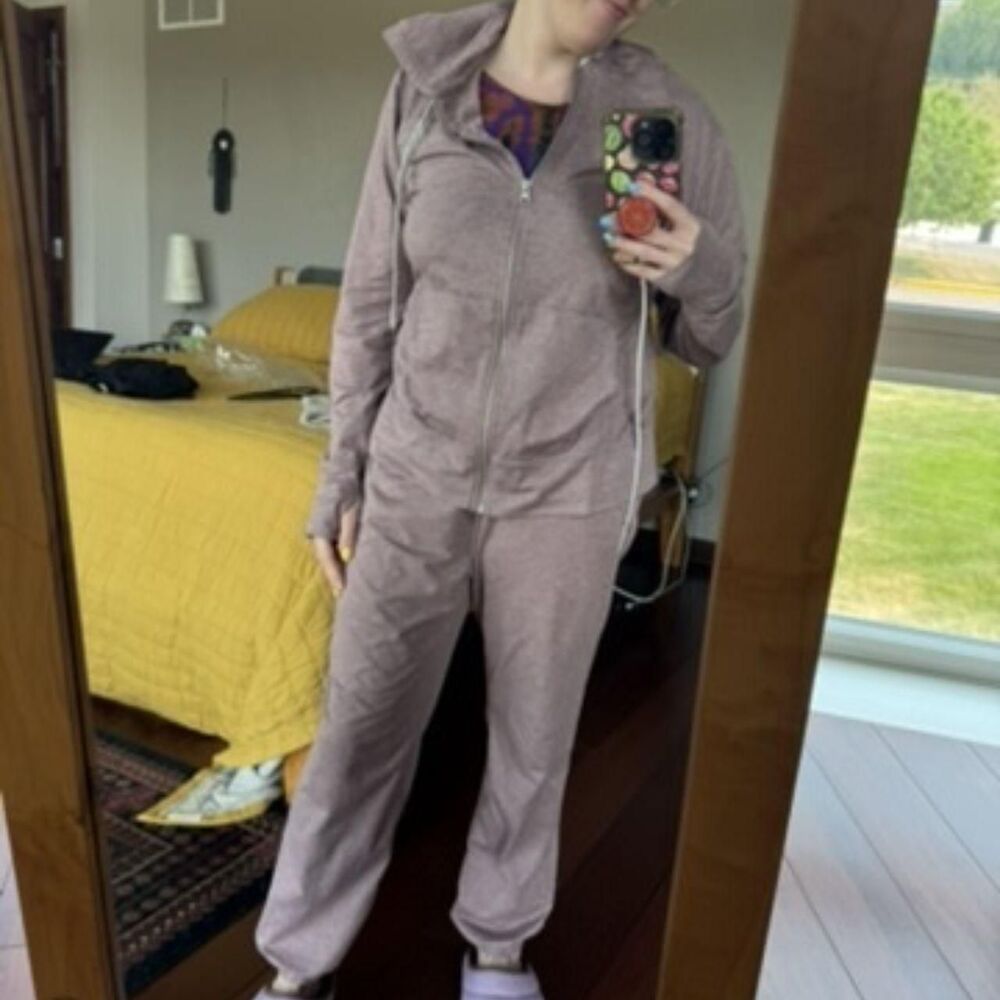 Mauve dusty pink zip hoodie + jogger loungewear set 🤎✨ by Kirkland Dupe of Vuor
